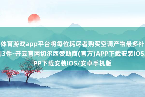 体育游戏app平台将每位耗尽者购买空调产物最多补贴1件加多到3件-开云官网切尔西赞助商(官方)APP下载安装IOS/安卓手机版